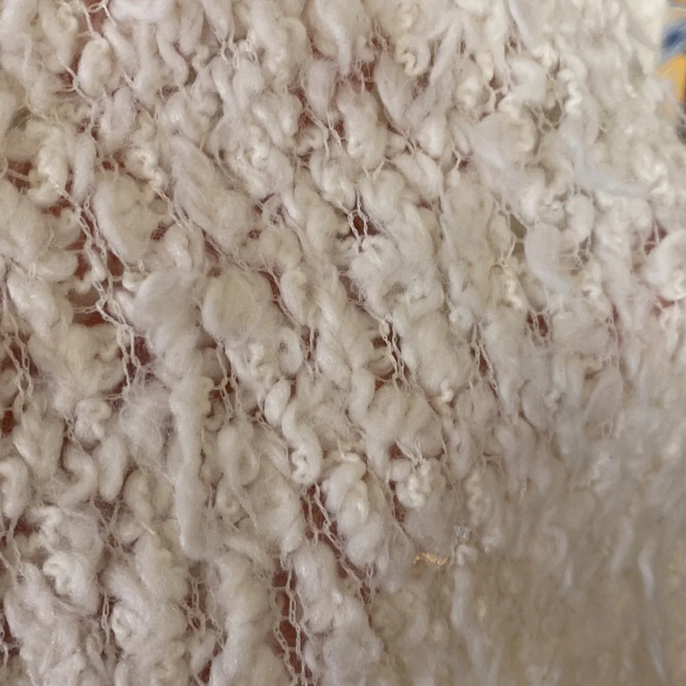 FREE PEOPLE M fuzzy funky white winter wool blend sweater